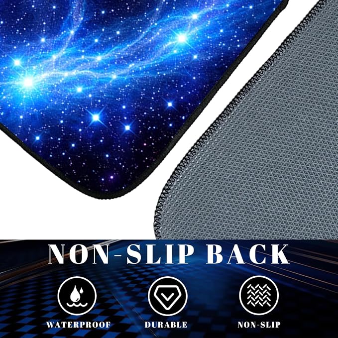 Galaxy Car Floor Mats Set of 4 Blue Starry Night Cosmic Sky Automotive Foot Mats Rugs Carpet for Car Non-Slip Auto Car Accessories Universal Fit Car Accessories for Truck