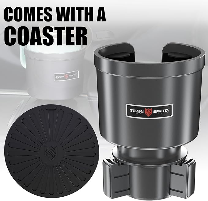 Upgraded Car Cup Holder Expander Adapter with Offset Adjustable Base, Compatible with Yeti 14/24/36/46oz Ramblers, Hydro Flasks 32/40oz, Other Large Bottles Mugs in 3.5"-4.0", Silver 1 Pack