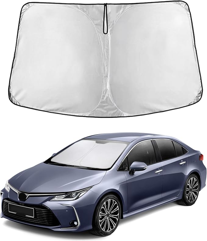 EcoNour Windshield Sunshade Compatible for Toyota Corolla 2014-2017 2018 2019 L, LE (Eco/Plus), S, SE, XLE, XSE Sun Visor for Front Windshield & Window Sun Shade Cover, UV Blocker, Car Accessories