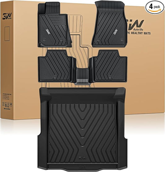3W Floor Mats & Cargo Liner Custom Fit for 2019-2025 2026 G20 BMW 3 Series 330i Sedan, TPE All Weather Floor Liner for BMW 3 Series G20 1st and 2nd Row Full Set Car Mats (NOT for 330e/GT)