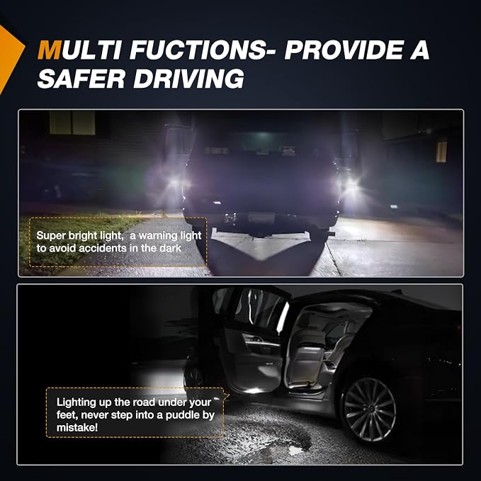 Nilight 2PCS LED Interior Door Panel Light Courtesy Warning Lights White Beam Plug and Play for Toyota Avalon Sienna Venza Camry Prius 4Runner Lexus IS ES GS LS RX GX LX Subaru BRZ