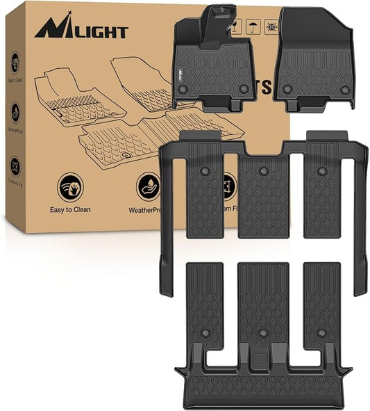 Nilight Floor Mats for Toyota Sienna (7 Seat Only) 2021 2022 2023 2024 2025 2026 (Not for Platinum) All Weather Custom Fit Heavy Duty Floor Liners