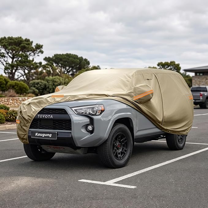 Kaugung Custom Fit Car Cover for Toyota 4Runner (2002-2026), Heavy Duty All Weather Waterproof Outdoor SUV Cover, Sun Rain Snow UV Protection with Driver Door Zipper, Mirror Pockets & Air Vents