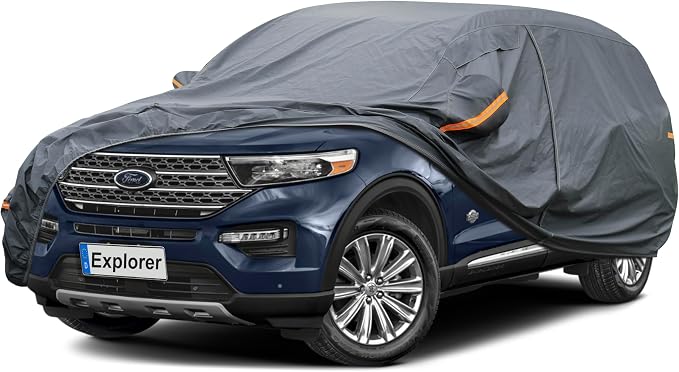 GUNHYI Premium Car Cover Custom Fit Ford Explorer (1995-2026), 16 Layers Heavy Duty Car Cover Waterproof All Weather with Zipper Door for Sun Rain Snow Dust Uv Protection