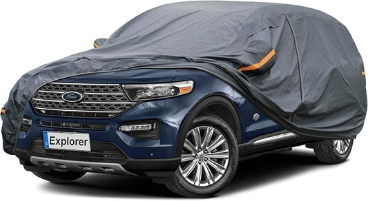 GUNHYI Premium Car Cover Custom Fit Ford Explorer (1995-2026), 16 Layers Heavy Duty Car Cover Waterproof All Weather with Zipper Door for Sun Rain Snow Dust Uv Protection
