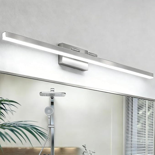 IZORRO Modern Bathroom Vanity Light 48 inch, Rotatable, 36W Dimmable Led Bathroom Light Fixture Over Mirror, Chrome Vanity Light Bar (Cool White 6000K)