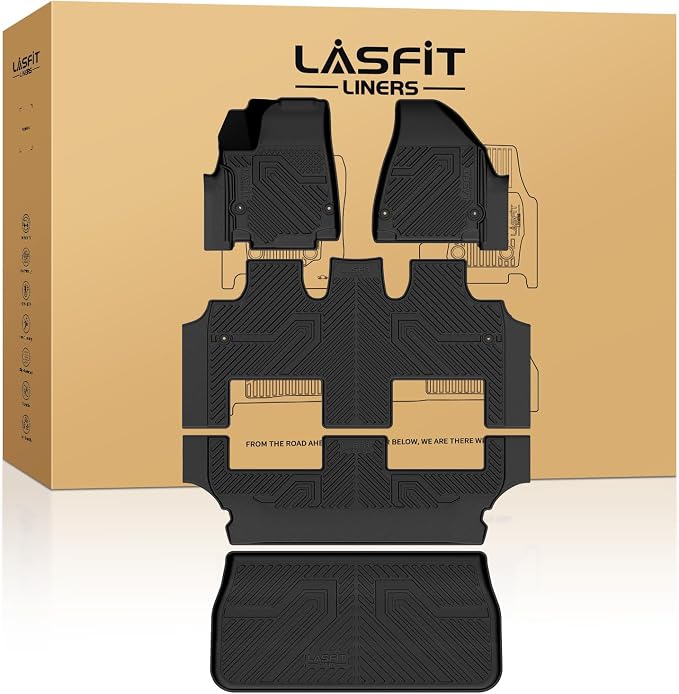 LASFIT Floor Mat for Chrysler Pacifica Hybrid 2017-2026 7 Seats, Full Set