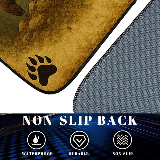 Bear Car Floor Mats Vintage Brown Forest Paw Rustic Wildlife Carpet Front Rear Carpets Mat Decorative Car Floor Carpets Non-Slip Auto Car Accessories Universal Fit Car Accessories for Truck