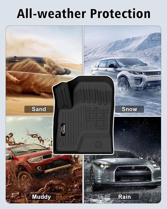 Floor Mats Custom Fit for Nissan Rogue PHEV 2026 7-Seater, All Weather TPE Cargo Liner with Backrest Protector, Full Set Trunk Mat for Rogue PHEV Accessories, Black