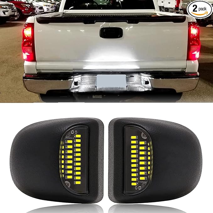 License Plate Light for Silverado & Sierra 1500 2500 3500 HD/ Traverse | For Avalanche/Tahoe/Suburban/Yukon XL/Escalade&ESV/EXT Pickup Tag Lamp Powered by 54pcs LED Chips|Super Brightness|OEM Fit
