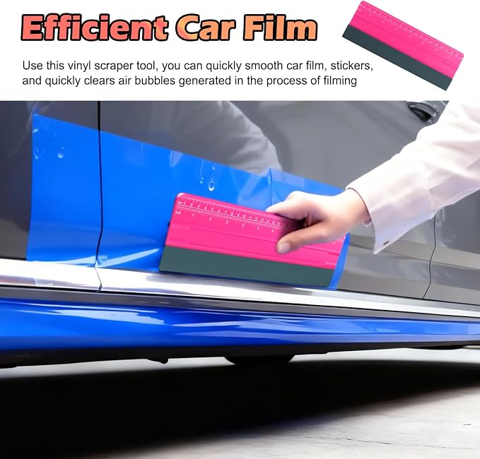 2-in-1 Vinyl Squeegee Tool with Ruler,Soft Felt Squeegee for Vinyl as Wallpaper Smoothing Tool,Vinyls Wrap Squeegees Wallpaper Tools for Cars Window Tint,PPF Application (20cm)