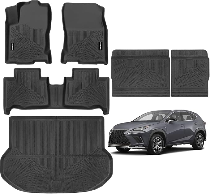 Naibeve Floor Mats for 2015-2021 Lexus NX | All Weather Custom Fit Floor Mats, Cargo Mat, Backrest Mats, NX200t/NX300/NX300h Interior Protector accessories