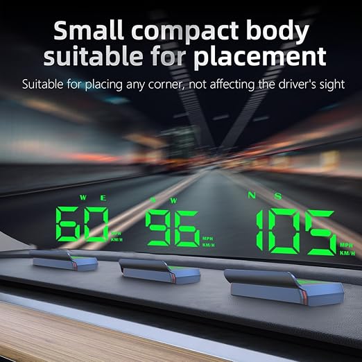 Heads up Display for Cars,Car HUD Head up Display W2S,Speedometer for Car,Digital Speedometer for Car Plug and Play,Speedometer with Overspeed Alarm,Automatic Brightness Adjustment,LED Large Font