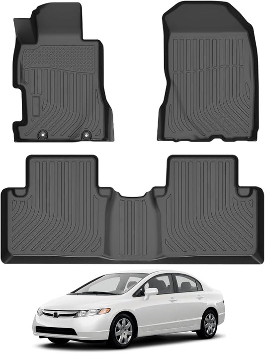 Civic Floor Mats - Car Mats for Honda Civic 2006-2011(Not Fit Coupe Model), All Weather Floor Mat for Civic Accessories, Heavy Duty Rubber Mats, Car Accessories