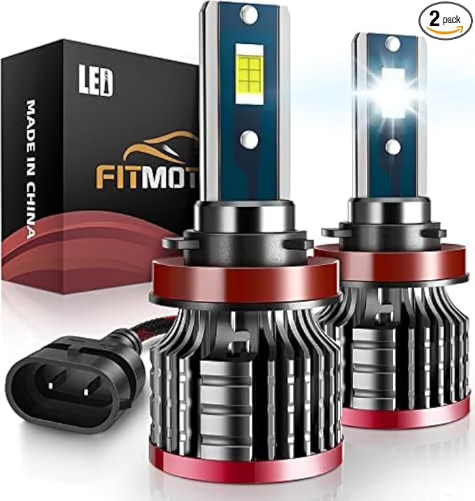 H11/H8/H9 Bulbs,80W 16000 Lumens Bright,6500K Cool White Fog Light Halogen Replacement IP68 Waterproof, Pack of 2