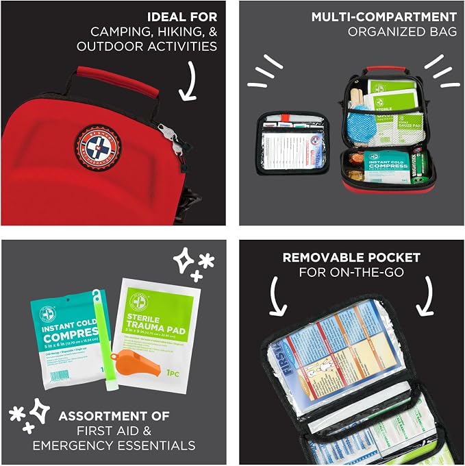 Be Smart Get Prepared 303 Pc First Aid Hard Shell Bag Outdoor Sports Home