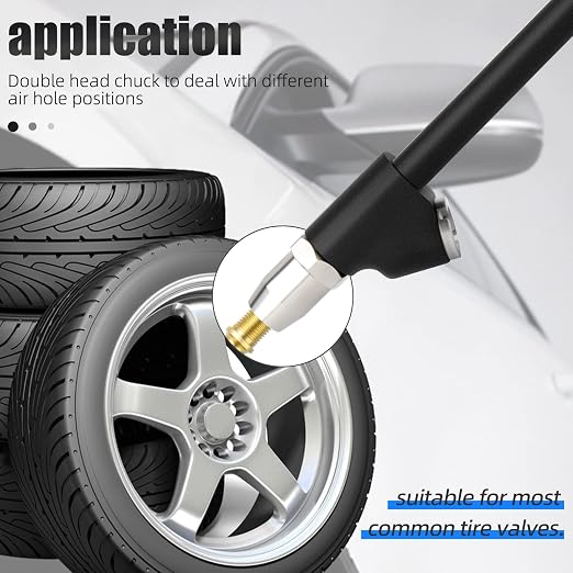 MEANLIN MEASURE Black Double Straight Type Tire Pressure Gauge, 10Pcs, 10-150 Psi, Suitable for Trucks, Cars, Motorcycles