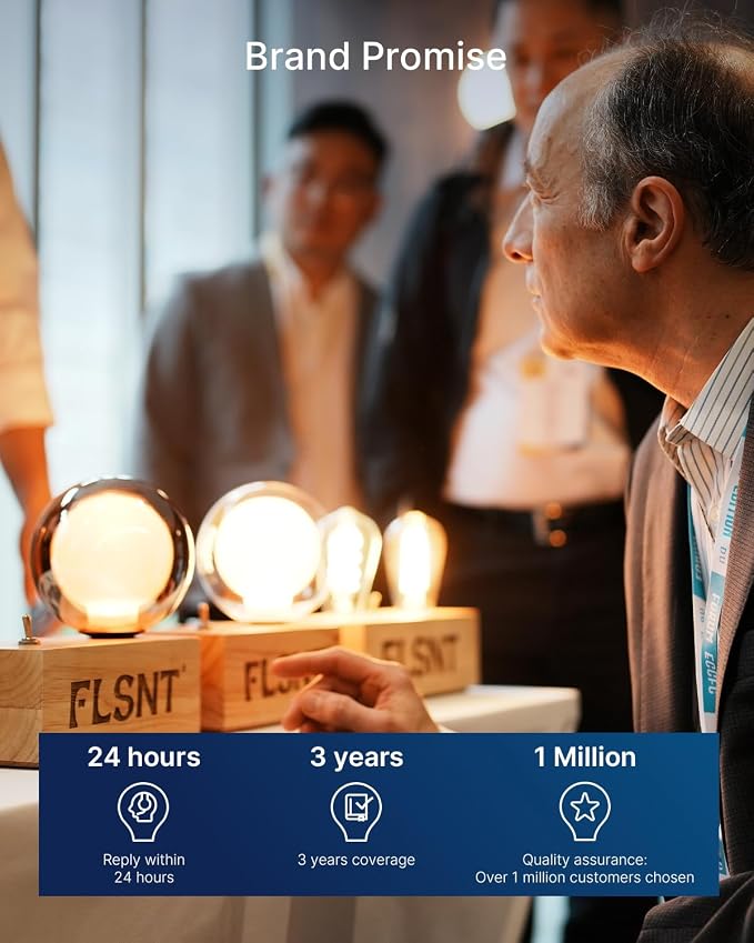 FLSNT G25 LED Globe Edison Bulbs for Bathroom Vanity & Mirror Lighting, 2700K Soft White, CRI90+ Dimmable, 40W Equivalent, 400LM, E26 Base, Clear Glass Decorative Bulbs, UL Listed, 8 Pack