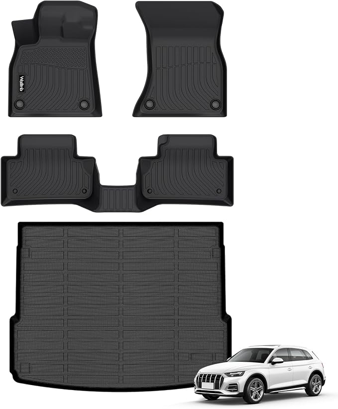 Car Floor Mats & Cargo Trunk Liners Custom Fit Audi Q5 & SQ5 2025-2018 All Weather Floor Mats for Audi Q5 SQ5 TPE Durable Floor Liners Accessories for Q5 2018-2024 2025
