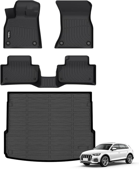 Car Floor Mats & Cargo Trunk Liners Custom Fit Audi Q5 & SQ5 2025-2018 All Weather Floor Mats for Audi Q5 SQ5 TPE Durable Floor Liners Accessories for Q5 2018-2024 2025