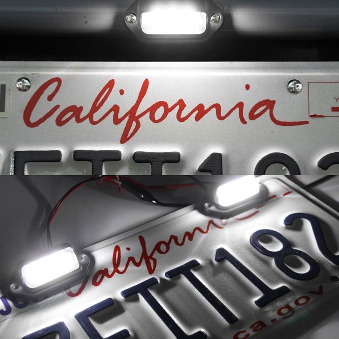 LivTee Waterproof 12V License Plate LED Light, for RV Camper Truck SUV Trailer Van, Step Courtesy & Cargo Lights, Xenon White (2PCS)