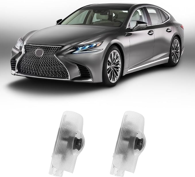 2Pcs Car Door Lights Logo Projector Compatible with LS/ES/is/LX/RX/GS/GX/RC/UX Car Accessories, No Fade HD LED Car Welcome Projector Lights, 3D Ghost Shadow Puddle Light(Blue)