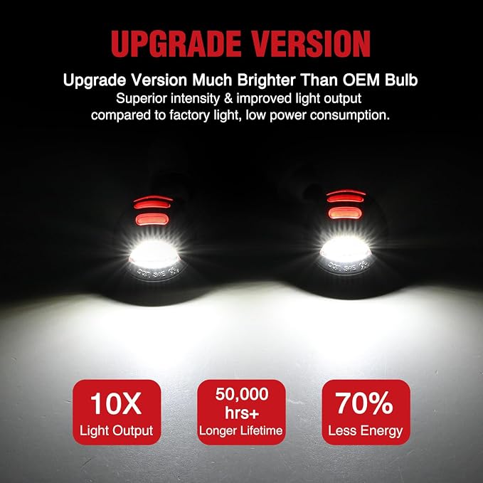 Nilight License Plate Lights Compatible with 1990-2003 2004 2005-2008 2009 2010 2011 2012 2013 2014 Ford F150 1999-2016 F250 F350 F450 F550 Super Duty with Red OLED Neon Tube 6000K White 2PCS Pack