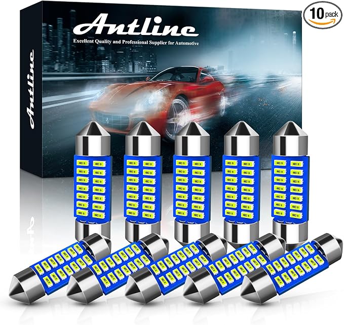 Antline DE3175 DE3021 DE3022 3175 31MM 1.22”LED Bulb Ice Blue, Super Bright Canbus Error Free 12 Volt Replacements for Interior Dome Map Vanity Mirror Sun Visor Lights (Pack of 10)