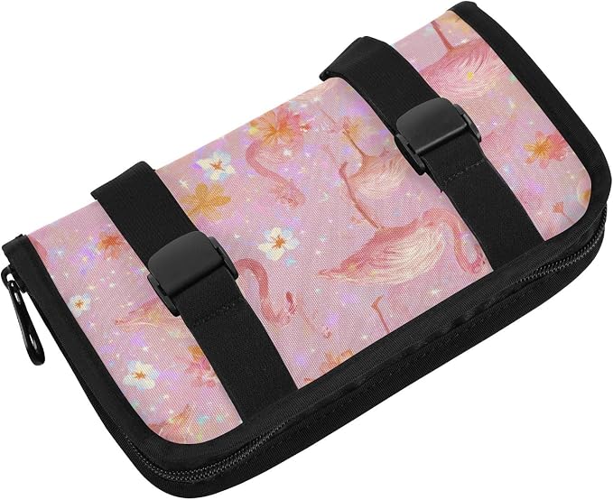 Car Tissue Holder Car Napkin Holder Car Tissue Box Dispenser Storage Case Sun Visor Mask Holder with Adjustable Straps Reusable Refillable Pink Gradient Flamingo and Petals