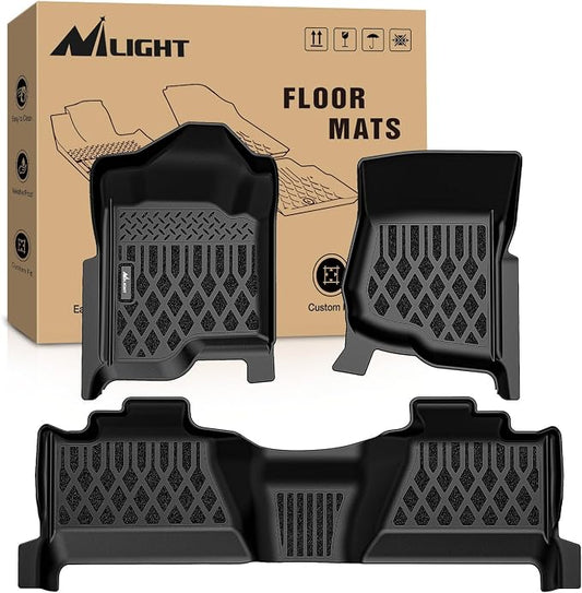 Nilight TPE Floor Mats for Chevy Silverado GMC Sierra 1500 Crew Cab 2007-2013, Silverado GMC Sierra 2500 3500 2007 2008 2009 2010 2011 2012 2013 2014 All Weather Custom Fit Heavy Duty Floor Liners