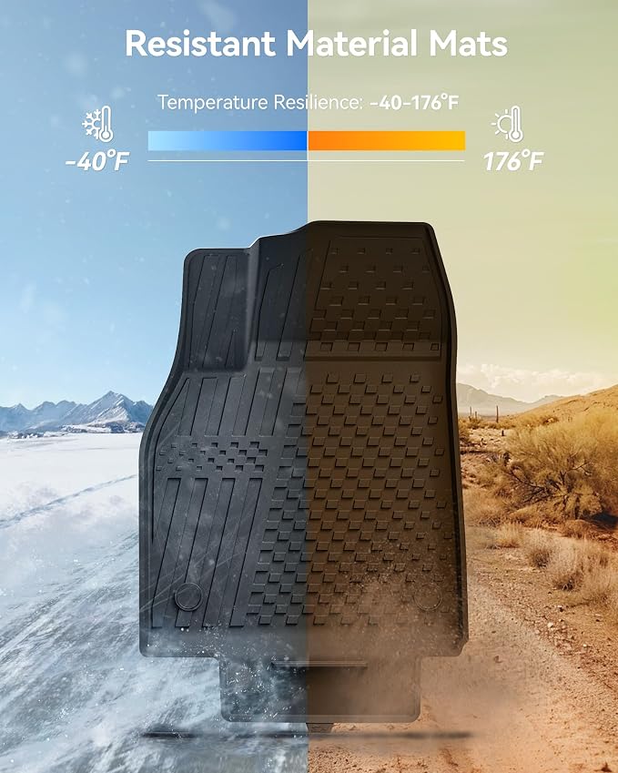 3W Tesla Model Y Juniper Floor Mats(Not for Standard), Front Rear Cargo Liner & Seatback Protector, Custom Fit 2025 2026 Model Y Accessories, TPE All Weather Odorless Non-Slip