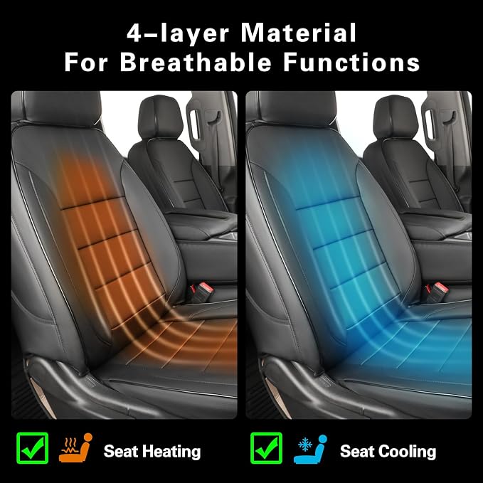 EKR Silverado Seat Covers Custom Fit for (DoubleCab) 2014-2018 Chevrolet Silverado 1500 WT/LS & 2015-2019 HD WT,2DR,Rear Bench Seat No Armrest,Faux Leather(Black)