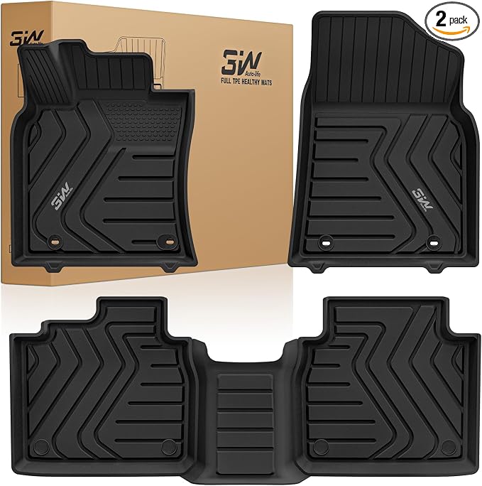 3W Floor Mats Fit Lexus ES (2019-2024 ES350/ES300h & 2025 ES300h/ES Hybrid), TPE All Weather Custom Fit Floor Liner for Lexus ES (Only Fit FWD) 1st and 2nd Row Car Mats, Black