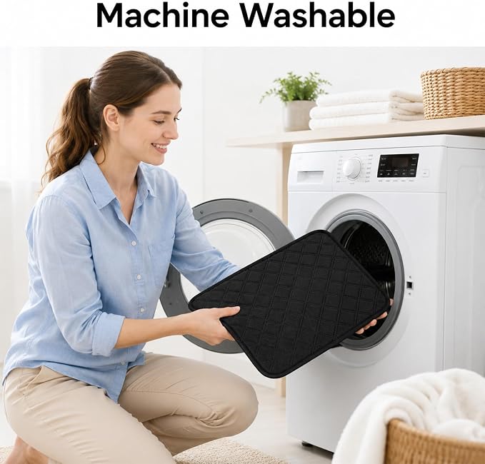 4 Pack Waterproof Chair Pads for Incontinence, 18" x 16" Reusable | Seat Protector Pads, Black Washable Seat Cover Non-Slip Absorbent Pee Cover for Incontinence Bed Wheelchair Adults