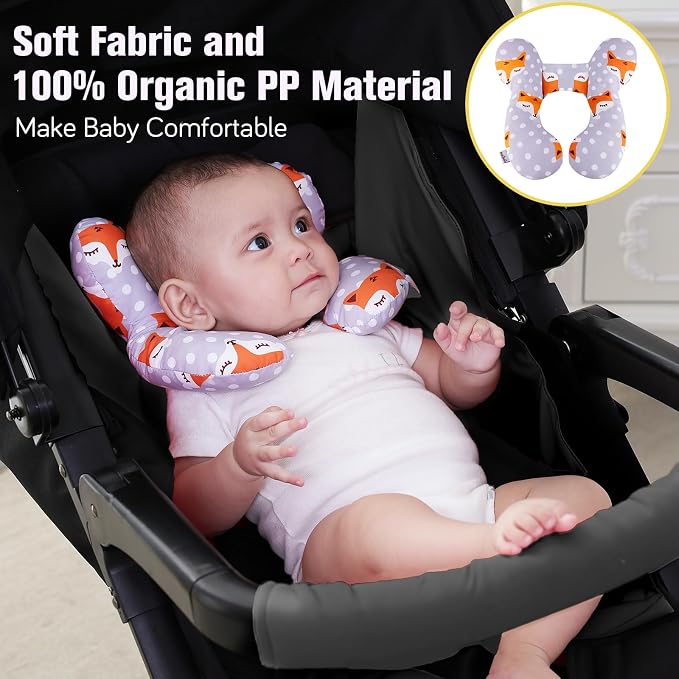 KAKIBLIN Baby Travel Pillow, Upgraded Baby Neck Pillows for Car Seat, Infant Neck Support Pillow for Head and Neck,Newborn Head Support for Car Seat,Pushchair