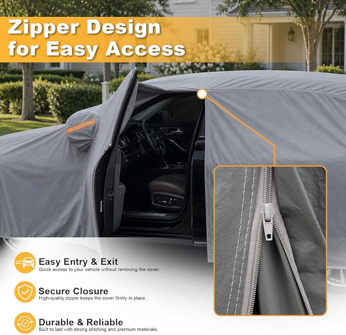 GUNHYI Premium Car Cover Custom Fit Hyundai Sonata, 16 Layers Heavy Duty Car Cover Waterproof All Weather with Zipper Door for Sun Rain Snow Dust Uv Protection