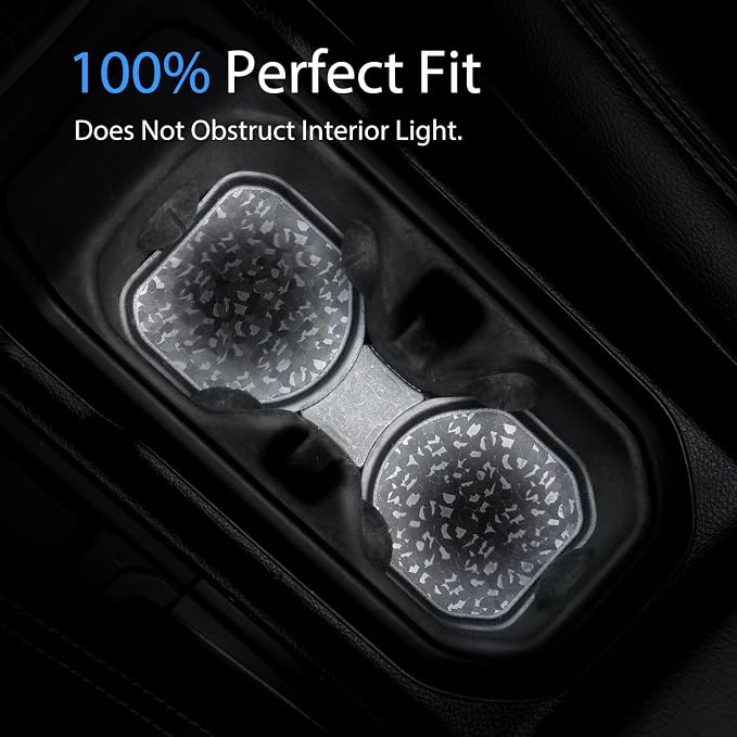 Cup Holder Coaster for Wrangler JL JLU 4XE 2018-2026 & Gladiator JT 2020-2026, Jeep Cup Holder Inserts, Original Exterior Design, Jeep Wrangler Accessories (2-pcs Set), Exclusive Patented Appearance