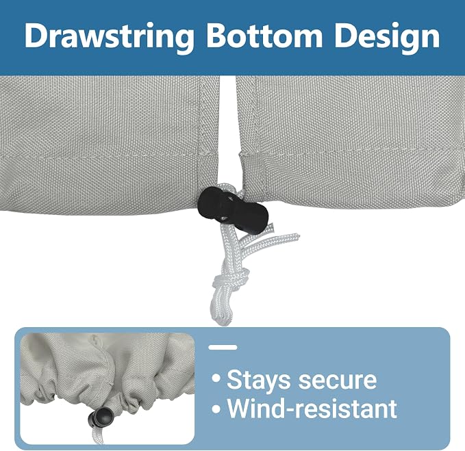 Boat Center Console Cover, 600D Marine Grade Polyester Canvas, Waterproof, Grey (Large Size up to 46" W 40" L 45" H)