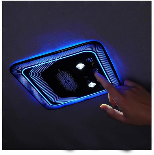 Universal Car Rear Dome Light Replacement,Adjustable LED Ceiling Lamps Assembly w/Touch Screen,Car RV Interior Lighting w/Door Trigger Switch,Over-Head Roof Ambient Light,RGB (Ripple Style)
