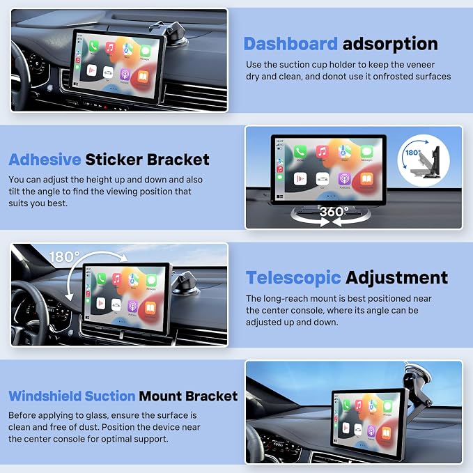 9" Wireless Apple Carplay Screen for Car with OTA Update, Backup Camera | Touchscreen Apple Carplay & Android Auto with Voice Control/GPS Navigation/Mirror Link/Bluetooth 5.0/AUX/FM