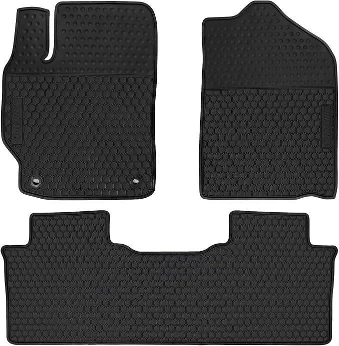 Car Rubber Floor Mat for Toyota Camry 7th 2012-2013-2014-2015-2016-2017 Custom Fit Full Black Rubber Car Floor Liners Set All Weather Protection Heavy Duty Odorless