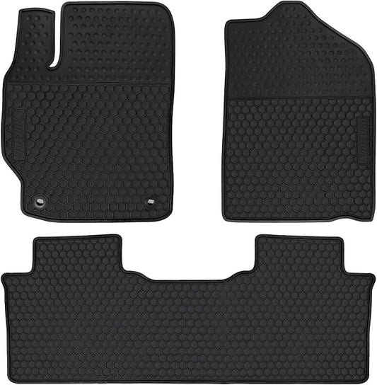 Car Rubber Floor Mat for Toyota Camry 7th 2012-2013-2014-2015-2016-2017 Custom Fit Full Black Rubber Car Floor Liners Set All Weather Protection Heavy Duty Odorless