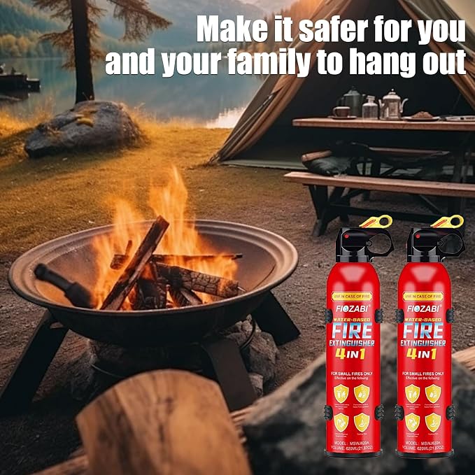 Portable Fire Extinguisher Spray With Bracket Can Prevent Re-Ignition,Best Suitable for The House/Car/Truck/Boat/Kitchen/Home Fire Extinguishers Fire Type A/B/C/K 620ml (4 PACK)