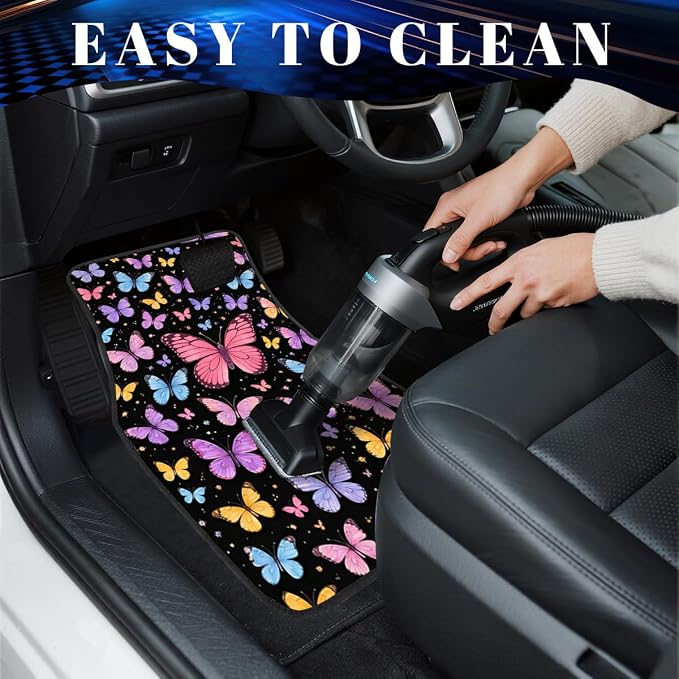 Aurora Car Floor Mats Colorful Northern Light Pine Forest Sky Carpet Front Rear Carpets Mat Decorative Car Floor Carpets Non-Slip Auto Car Accessories Universal Fit Car Accessories for Truck