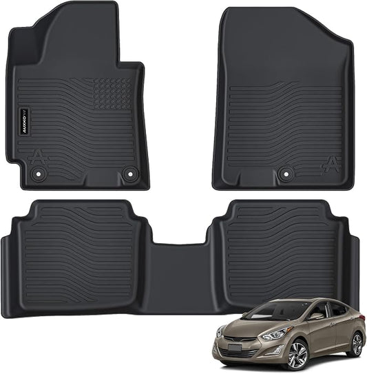 Auxko All Weather Floor Mats for Hyundai Elantra(Not fot GT or Touring) 2011-2016 TPE Liners All Season Accessories Guard Odorless Anti-Slip Floor Liners