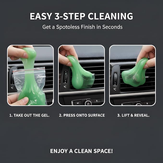 MysticHome for Car Cleaning Gel,Reusable Cleaning Putty for Interior Detailing PC Keyboard, Car Cleaning Supplies, Auto Detailing Tools, Car Slime for Dust Removal, Cleaning Kit(Green, 3.0 OZ)