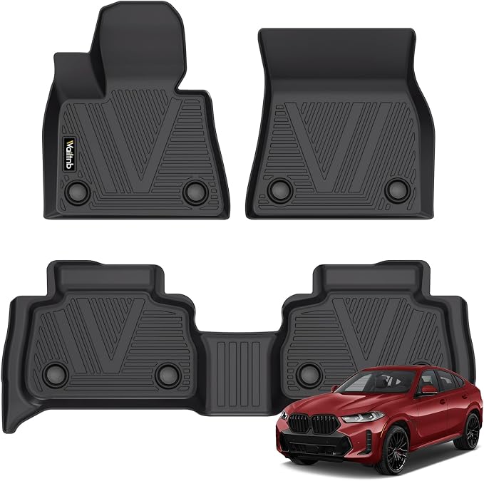 Wailtnb-Mats for BMW X6 2020-2026 M / M50i / sDrive40i / xDrive40i G06 Floor Mat All Weather Floor Liner Car Mat for BMW X6 Custom Fit Automotive Full Set Accessories