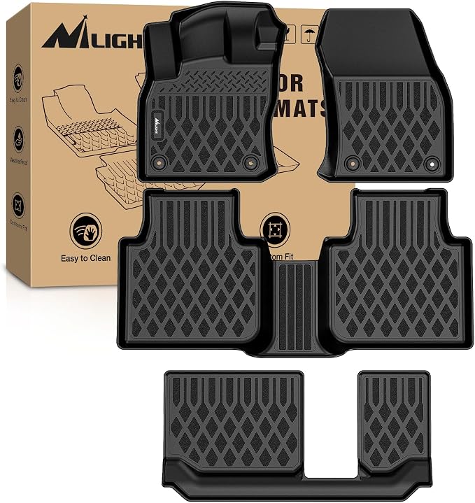 Nilight TPE Floor Mats for Volkswagen Tiguan 7 Seats 2018 2019 2020 2021 2022 2023 2024 All Weather Custom Fit Heavy Duty Floor Liners