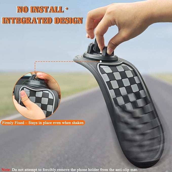 Multifunctional Car Anti-Slip Mat with 360° Rotating Phone Holder – 3 in 1 Anti Slip Mat for Car, Dashboard Mat Anti Slip Pad for Car Dashboard Organizer for Sunglasses, Keys