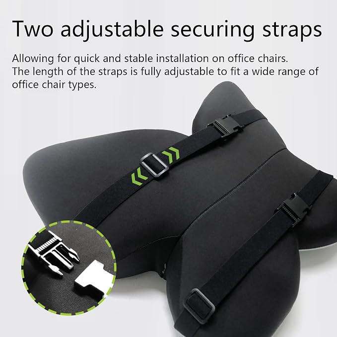 Memory Foam Lumbar Support Pillow,Back Support for Office Chair,Back Pillow for Chair,Ergonomic Lower Back Cushion for Desk Chair,Computer Chair,Gaming Chair and Car Seat,Washable Cover(Gray)